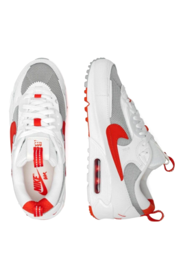 Nike Air Max 90 White Sneakers Running Futura Red Swoosh Trainers
