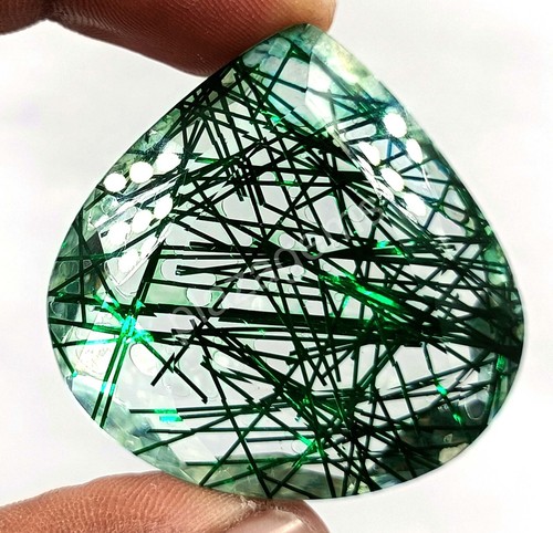 161.25 CT Pear Cut Green Rutilated Quartz Certified Transparent Loose Gems 5MRS - Picture 5 of 8