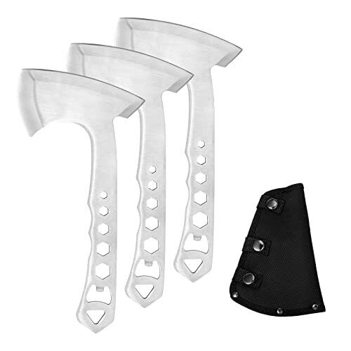 3x 10in Throwing Axes and Tomahawks Set  Stainless Throwing Axes Knives Set Kit - Picture 1 of 7
