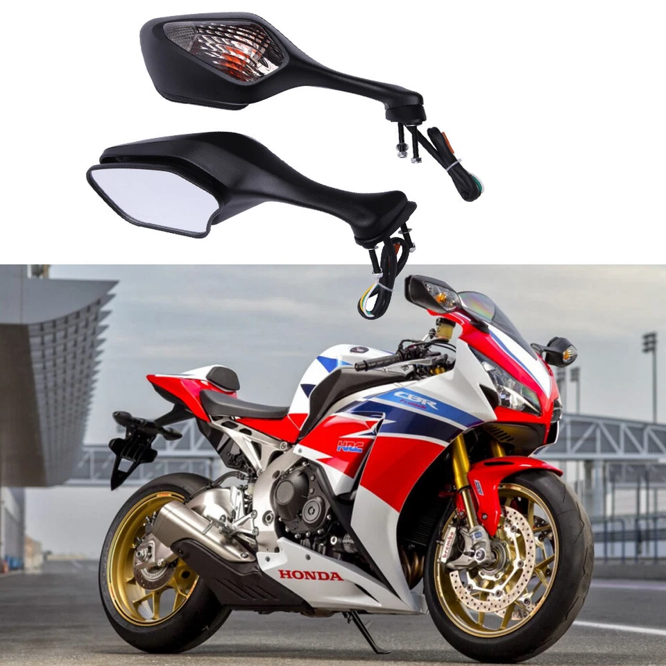 ABS Rearview Mirrors w/LED Turn Signal for Honda CBR1000RR CBR 1000 RR 2008-2019 - Image 2 of 4