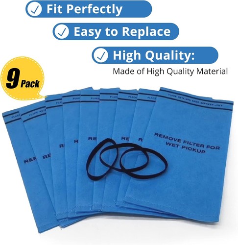 Paquete de 9 bolsas de filtro seco húmedo para aspiradora de tienda de 2 a 2,5 galones Stinger Craftsman - Imagen 2 de 2