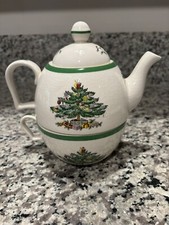 Spode Christmas Tree Tea For One 2Pcs Teapot And Cup Set