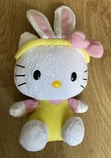 Hello Kitty Ty Easter Beanie Babies in Yellow & Pink Bunny Ears & Bow 6” 2011