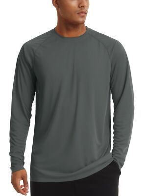 Men's UPF 50+ UV Protection Long Sleeve T-Shirt Sun Block Casual Fishing Shirts