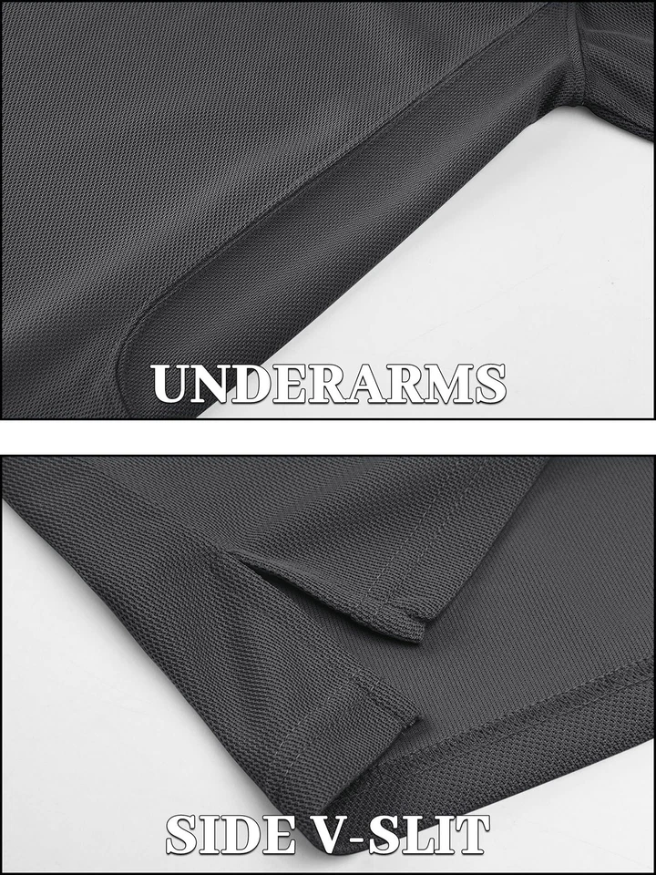 Camisas polo para hombre manga corta secado rápido informales al aire libre golf deporte equipo trabajo camiseta Foto 3 de 4