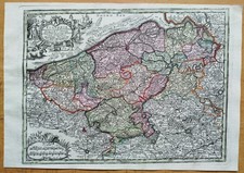 Belgien Flandria - Kupferstich Karte Seutter - 1740