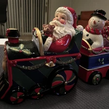 CANISTER * Train Set Canisters with Santa, Frosty