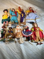 VTG International Souvenir Doll Lot Of 5 Folk Costume Dolls World Travel Collect