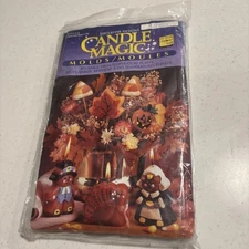 Vintage Candle Magic Harvest Mold Designs Turkey Leaf Pilgrim Pumpkin 51411