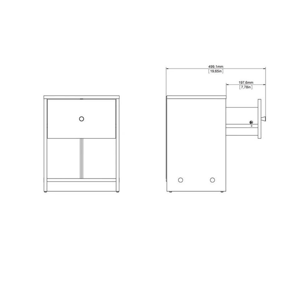 Tvilum Portland 1 Drawer Nightstand in Jackson Hickory - Image 3 of 4