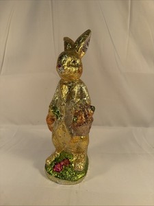 Faux gold foil-wrapped Easter bunny figurine 16’’