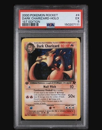 2000 POKEMON ROCKET #4 DARK CHARIZARD-HOLO 1ST EDITION PSA 5 NEW CERT