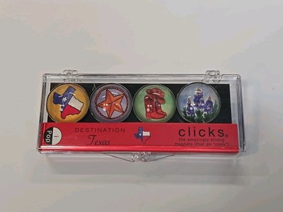 Destination Texas Fridge Magnets Set of 4 by IPop Clicks 2010