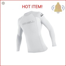 O' NEILL Men's Basic Skins 50 L/S Rash Guard, White, L
