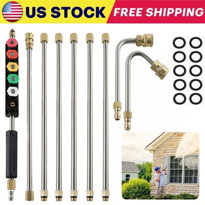4000PSI High Pressure Washer Extension Wand Set Telescopic Lance w/ Spray Nozzle