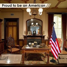 8FT Flag Pole Kit with 3X5 FT Embroidered American Flag, Black