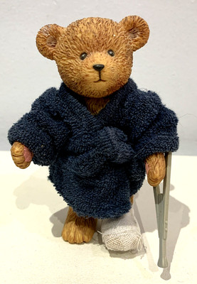 Vintage Russ Berrie ,,Get Well'' Teddybär Figur 12 cm selten