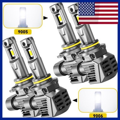 M5S 9005+9006 LED Headlight Super Bright Bulbs Kit White 6500K High/Low Beam