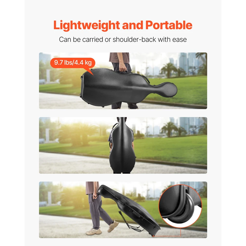 Custodia per Violoncello 4/4 Dimensione Completa in Fibra di Carbonio - Immagine 4 di 4