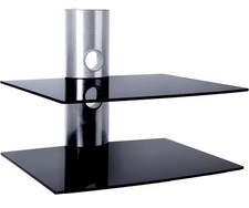 Floating AV Mounted Shelf, Wall Shelves Glass Media Storage DVD Accessory Gaming