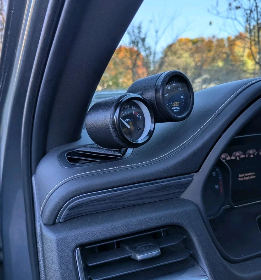 Cápsula de calibre de ventilación doble 52 mm para Chevy Tahoe GMC Yukon 2021-2024 Foto 4 de 4