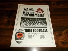 1998 IRONTON FIGHTING TIGERS OHIO HIGH SCHOOL FOOTBALL PROGRAM vs ASHLAND TOMCAT