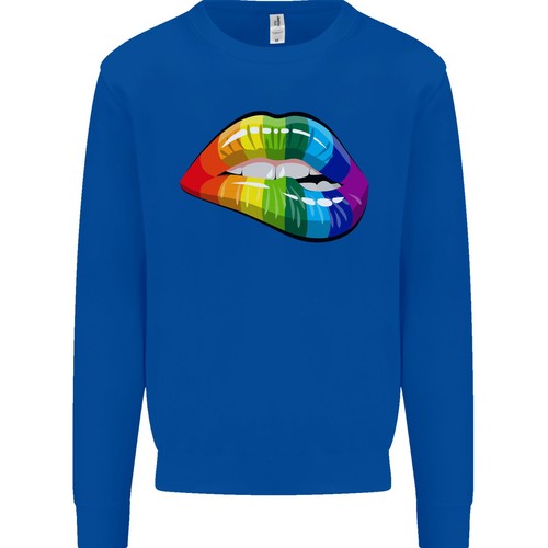 LGBT Bitten Lip Gay Pride Day Kids Sweatshirt Jumper - Picture 6 of 31