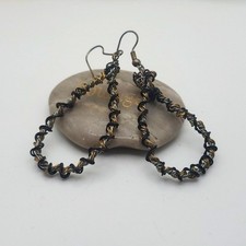 Artisan wire wrap estate earrings E142