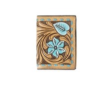 3D Western Wallet Mens Trifold Floral Tooled Lacing Brown D250008002