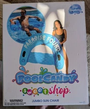 PoolCandy Sweet Shop Jumbo Inflatable Pool Sun Chair PARADISE FOUND (NEW/SEALED)