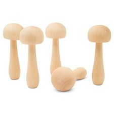 Unfinished Wooden Mushrooms 4" for Crafts and Decor  Woodpeckers