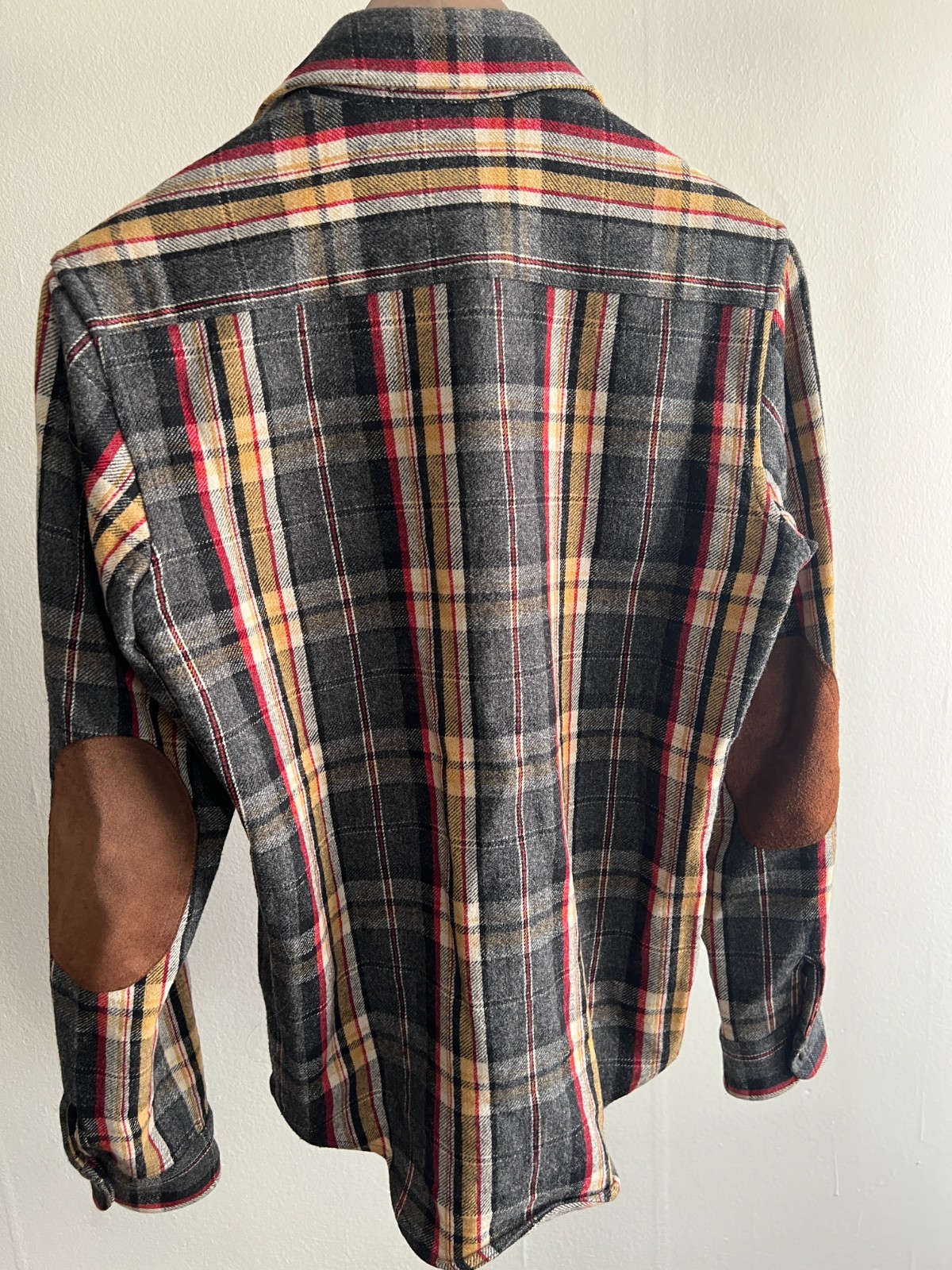 PENDLETON Thomas Kay Elbow Patch Plaid Yellow LE … - image 5
