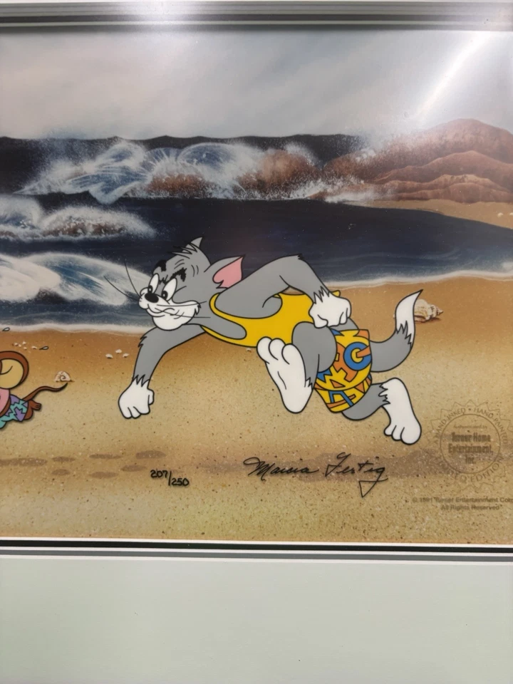 Marcia Fertig Firmado "La Gran Persecución" Edición Limitada Pintado a Mano Sericel Certificado de Autenticidad Foto 2 de 4