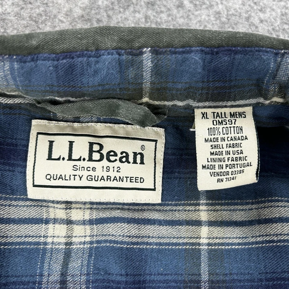 Vintage LL Bean Shirt Jacket Shacket Mens XL Tall Green Flannel Lined USA Made - Image 2 of 4