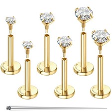 Titanium Flat Back Earrings G23 Implant Grade 16G Hypoallergenic - Comfortable