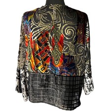 Anthropologie Floreat Velvet Burnout Muse Kimono Top O/S Patchwork Open Front