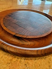 Dansk Cheese Board Meat Well Charcuterie Cheese Teak Wooden MCM VTG Parquet Cent