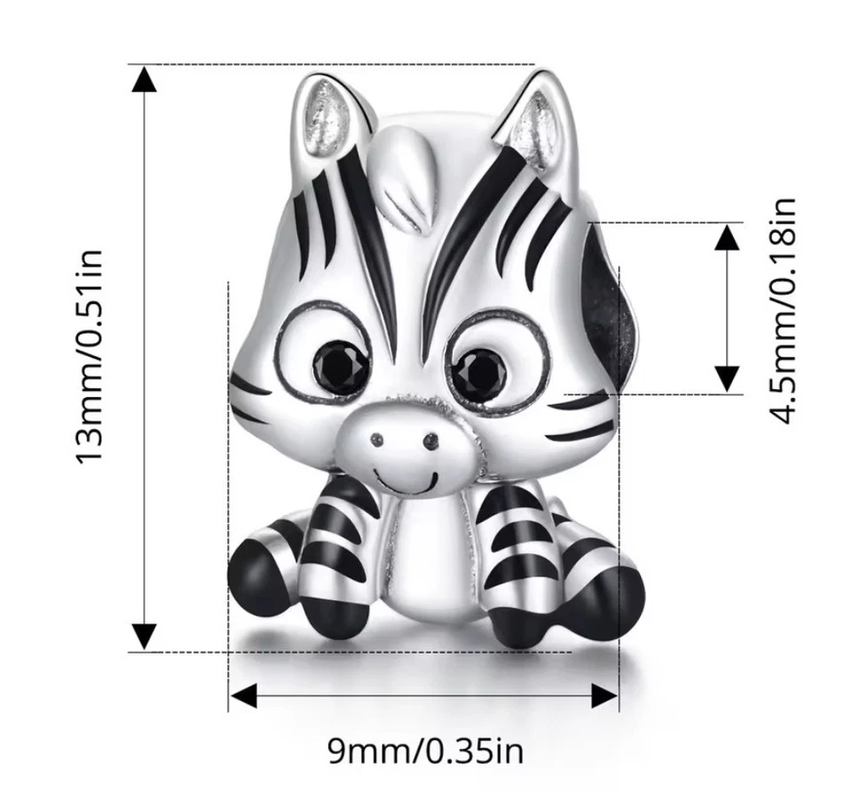 Charm Zebra mascotte Juventus in argento 925 - Immagine 2 di 4