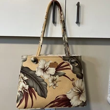 Happa Collections Hawaiian Print Multi Colored Floral Canvas Handbag