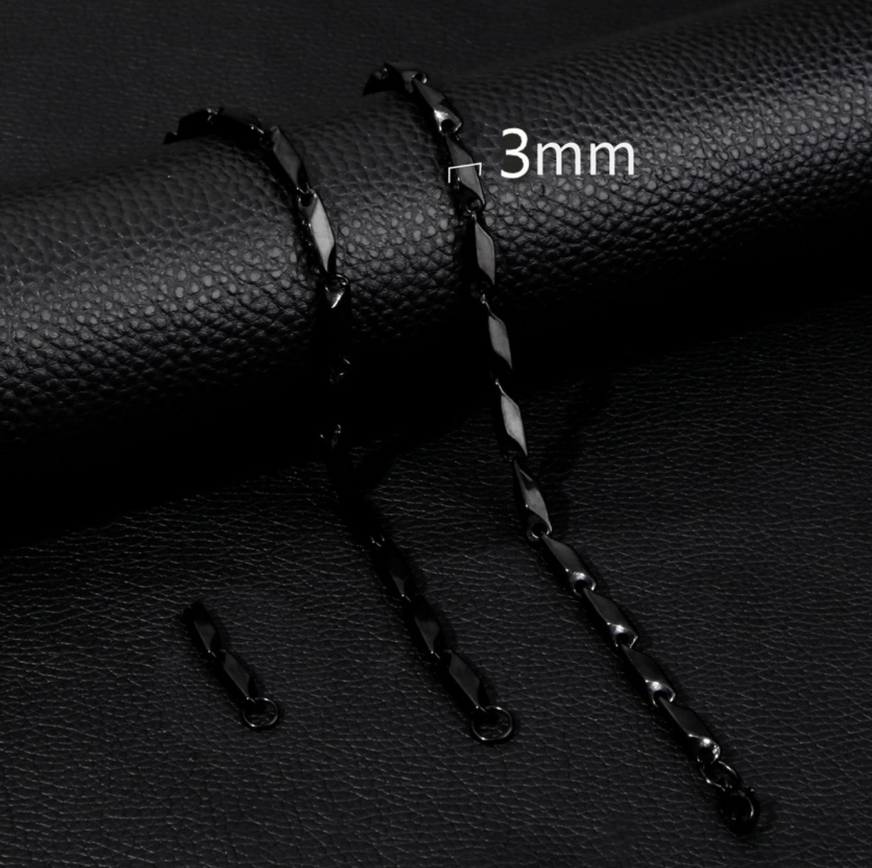 Quality 316L Stainless Steel 3MM Military Grade Bamboo Chain Necklace (20", 24") image 5
