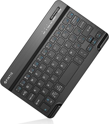 7-Inch Ultrathin (4mm) Wireless Bluetooth Keyboard for iPad Samsung Tablet, iOS