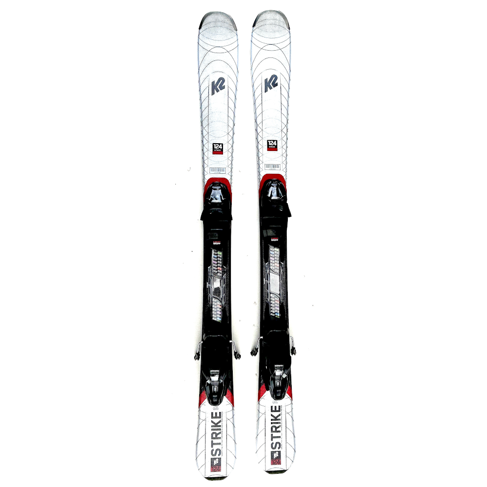 K2 スキー 005モデル ホワイト/レッド K2 Strike Adult 124 cm Skiboards Adult Short Skis Marker Ski
