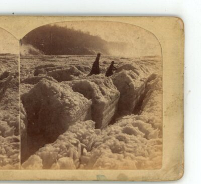 Ice Bridge Winter Niagara Falls Charles Bierstadt Stereoview