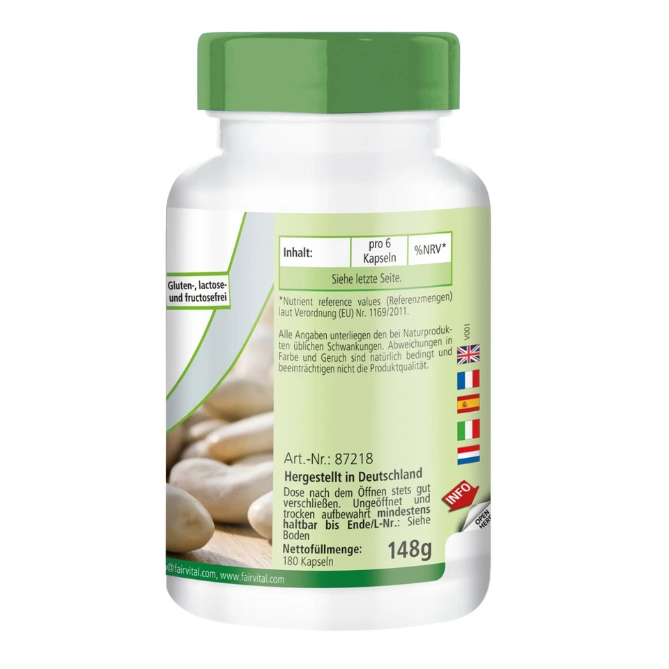 Kohlenhydrat-Blocker Komplex - 180 Kapseln mit Zuckerhemmstoff VEGAN | fairvital - Bild 3 von 4