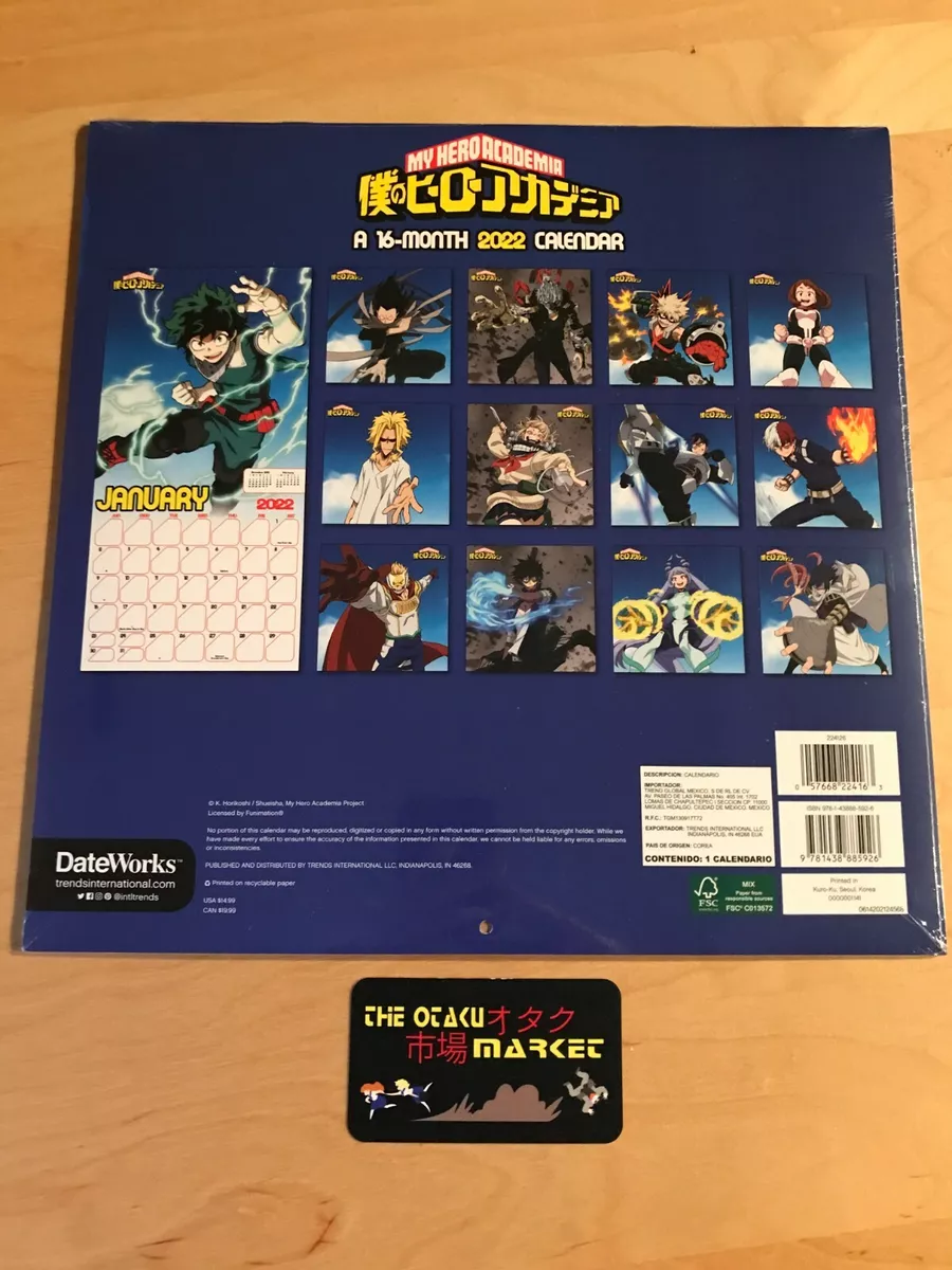 2022 My Hero Academia Wall Calendar