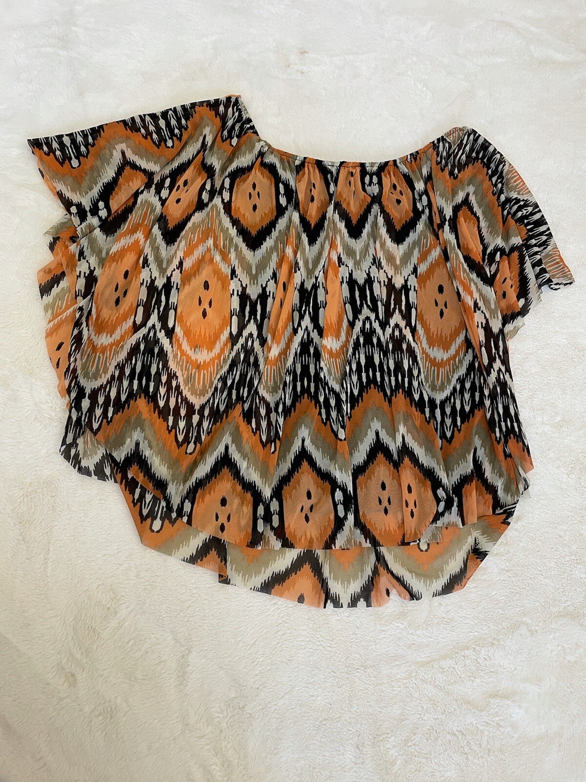 Grace Elements Tan, Black, Orange Patterned Flare… - image 3