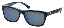 NWT LACOSTE L683S 002 55MM BLACK BLUE MIRROR EFFECT UNISEX SUNGLASSES