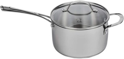 Premium Steel DLX - 3.6 Qt. (8'') Stainless Steel Saucepan + Lid | Swiss Diamond
