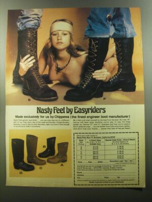 1980 Chippewa Nasty Feet Boots Ad - Nasty Feet by Easyriders | eBay