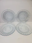 Vintage Anchor Hocking  Bubble Glass Blue Hue 9.3/8” Dinner Plates 8" Set Of 4